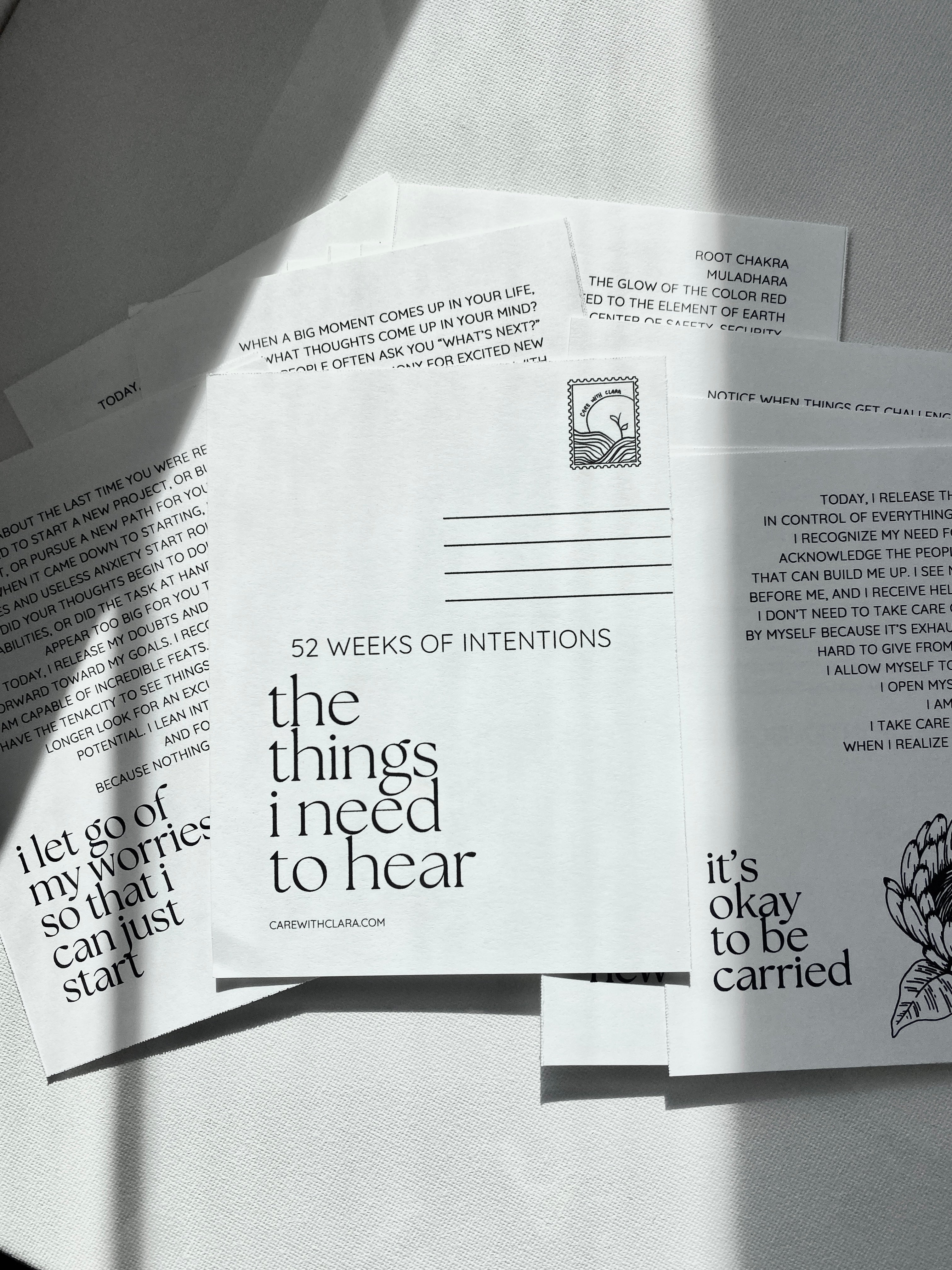 the Intention Postcards: the things i need to hear